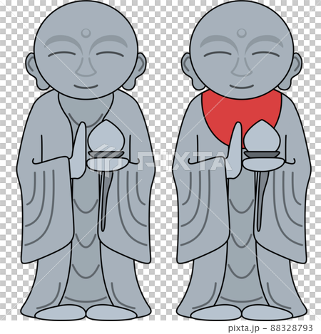 Illustration of Jizo (with outline) 88328793