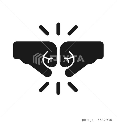 Fist bump vector icon on white background 88329361