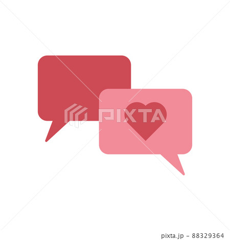 Love chat vector icon on white background Love chat vector icon on white background 88329364