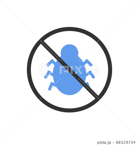 PC virus ban sign vector on white background PC virus ban sign vector on white background 88329734