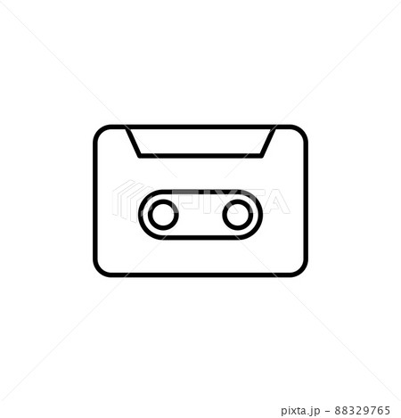 Cassete line vector icon on white background 88329765