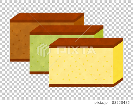 Castella 3 types set watercolor style 88330485
