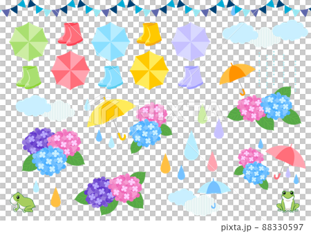 Rainy season icon set 88330597