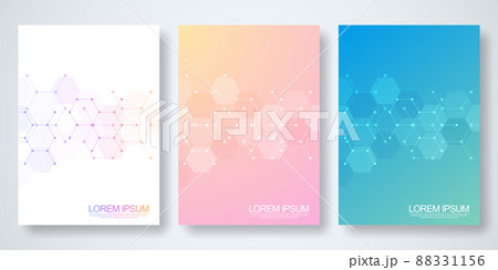 Abstract geometric background with hexagons shape pattern for a business brochure or cover book, page layout, flyer design, and poster template Abstract geometric background with hexagons shape pattern for a business brochure or cover book, page layout, flyer design, and poster template 88331156