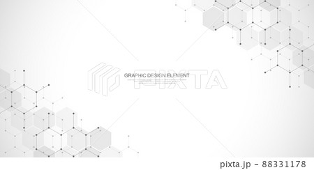 Abstract geometric background with hexagons pattern. The design element of hexagonal shape Abstract geometric background with hexagons pattern. The design element of hexagonal shape 88331178