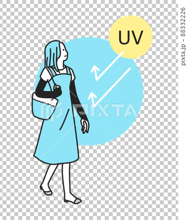 アームカバーで紫外線対策をする女性 88332226