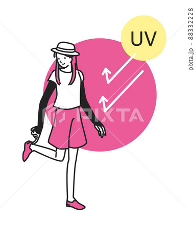 アームカバーで紫外線対策をする女性 88332228