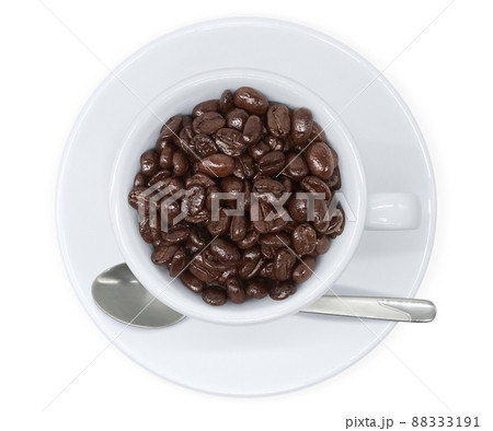 コーヒー豆 珈琲豆 イラスト リアル カップ コーヒー豆 珈琲豆 イラスト リアル カップ 88333191