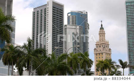 The big skyscrapers and Freedom Tower at Miami Downtown 88334044