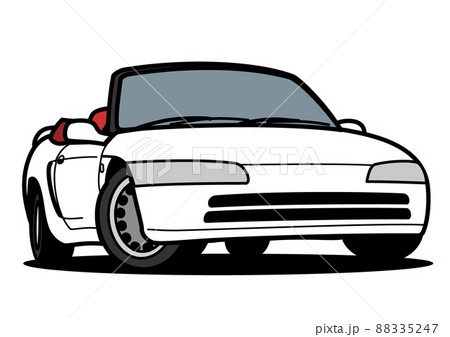 懐かし国産スモールオープンカー 白色 自動車イラスト 懐かし国産スモールオープンカー 白色 自動車イラスト 88335247