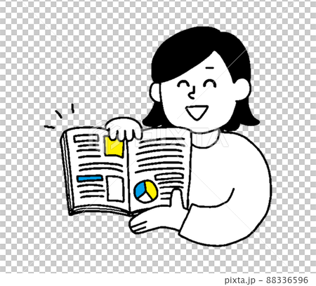 参考書を紹介する私服女性（シンプル） 88336596