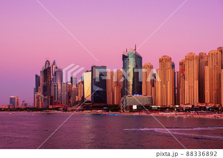 Dubai embankment at sunset Dubai embankment at sunset 88336892