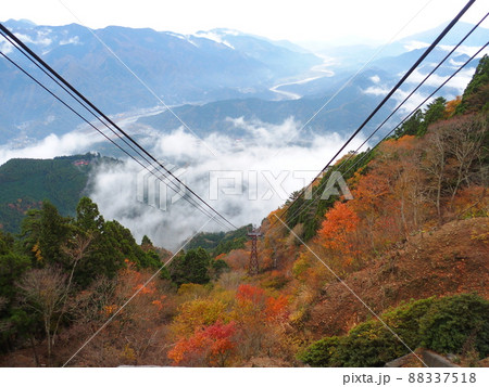 紅葉 山の風景 身延ロープウェイから 88337518