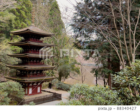 高台から見下ろす室生寺五重塔 高台から見下ろす室生寺五重塔 88340427