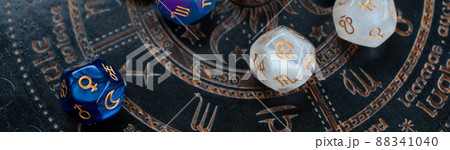 Zodiac horoscope with divination dice 88341040