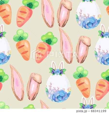 Happy Easter seamless pattern background. Vector illustration. 88341199