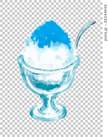 Hand-painted Japanese-style illustration of shaved ice Blue Hawaii 88344648