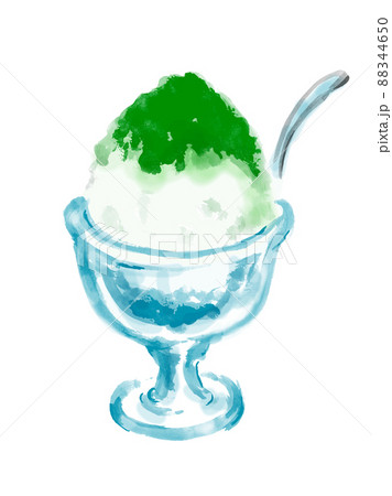 かき氷の手描き和風イラスト 抹茶 メロン かき氷の手描き和風イラスト 抹茶 メロン 88344650