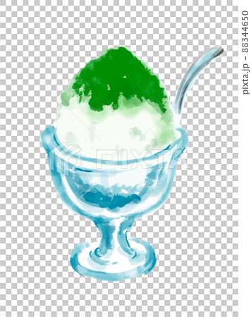 かき氷の手描き和風イラスト 抹茶 メロン かき氷の手描き和風イラスト 抹茶 メロン 88344650