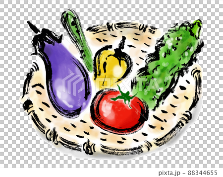 夏季蔬菜手繪日式插畫 夏季蔬菜手繪日式插畫 88344655