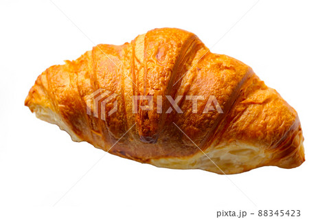 Delicious fresh croissant on a white background. Baking. 88345423