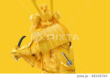 Close-up of Samurai warrior with katana. 3D rendering 88346764