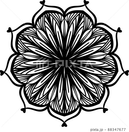 Abstract mandala design element. Coloring book page. Decorative round pattern. Abstract mandala design element. Coloring book page. Decorative round pattern. 88347677