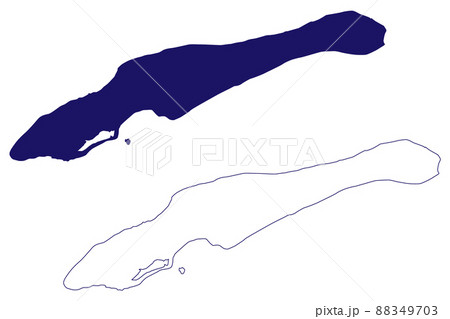 Little Cayman island (Cayman Islands, Cenrtal America, Caribbean islands, British Overseas Territory) map vector illustration, scribble sketch map 88349703