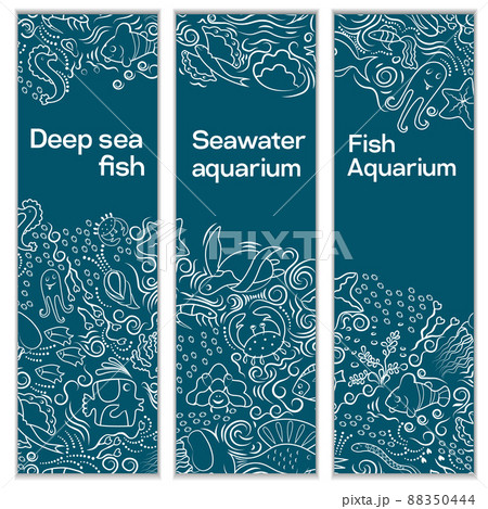 A set of banners a sea A set of banners a sea 88350444
