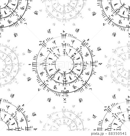 Abstract seamless runes white backgroundのイラスト素材 [88350541] - PIXTA