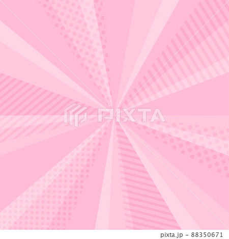 模様が入っているお洒落なサンバースト集中線背景素材　ピンク 88350671
