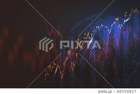 Global financial in graphic futuristic concept suitable for global financial investment or Economic trends business idea and all art work design. 88350817