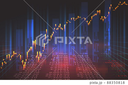Forex graph or stock market candle, graph in futuristic concept. 88350818