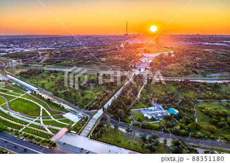 Mamayev Kurgan with the Motherland Calls statue commemorating the Battle of Stalingrad in World War II. Volgograd, Russia 88351180