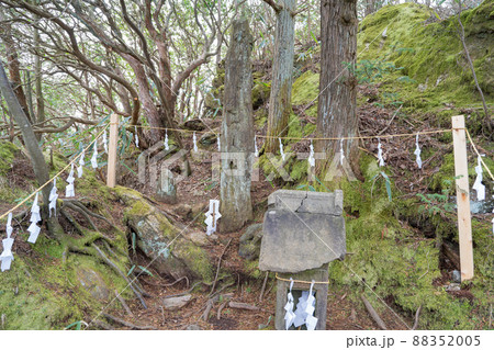 御岩山の山頂にある石柱（日立アルプス） 88352005