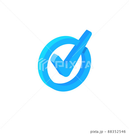 3d checkmark tick icon. Checklist success button correct agree app 3d blue icon 3d checkmark tick icon. Checklist success button correct agree app 3d blue icon 88352546