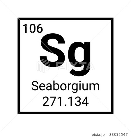 Seaborgium chemical atom element mendeleev table icon Seaborgium chemical atom element mendeleev table icon 88352547