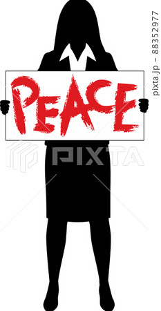 平和を訴える女性ビジネスマン 88352977
