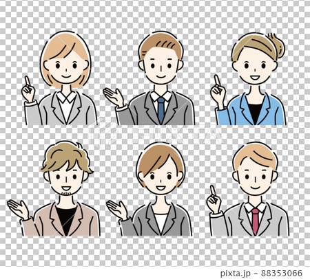 ビジネスマンとビジネスウーマン　案内　セット 88353066