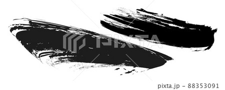 和風素材　筆の質感　墨　インク　筆模様　波模様　ブラシストローク　ブラシ　テクスチャ―	 88353091
