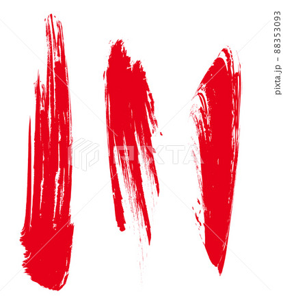 和風素材 筆の質感 墨 インク 筆模様 波模様 ブラシストローク ブラシ テクスチャ のイラスト素材