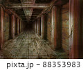 ローマ風古代遺跡の暗い通路　傷痕 88353983