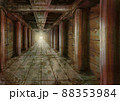 ローマ風古代遺跡の暗い通路　光が差す 88353984