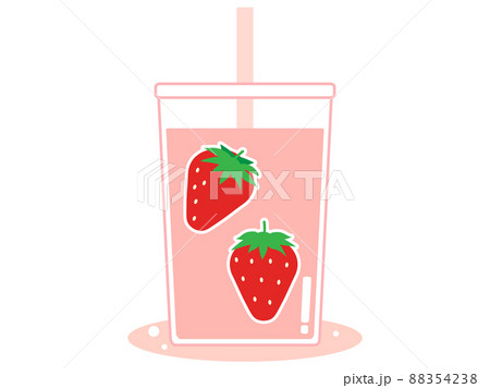イチゴジュースやイチゴシェイクをイメージしたイラスト 88354238