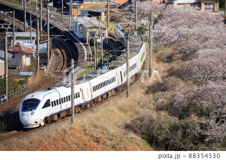 肥前飯田駅を通過する885系特急電車(JR九州 特急「かもめ」) 肥前飯田駅を通過する885系特急電車(JR九州 特急「かもめ」) 88354530