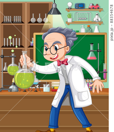 Laboratory scene with scientist cartoon character - Stock Illustration  [88354678] - PIXTA