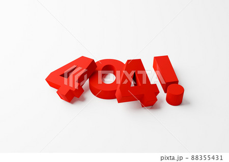 404 error page not found concept. Red block letters number on white background 404 error page not found concept. Red block letters number on white background 88355431