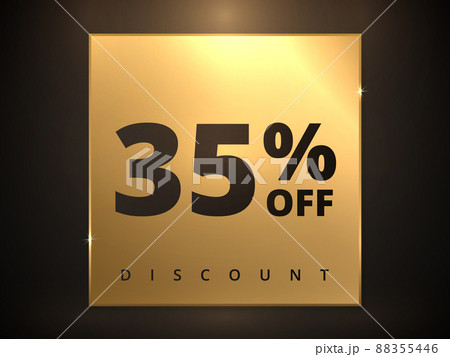 35 off discount banner. Special offer sale 35 percent off. Sale discount offer. Luxury promotion banner 88355446