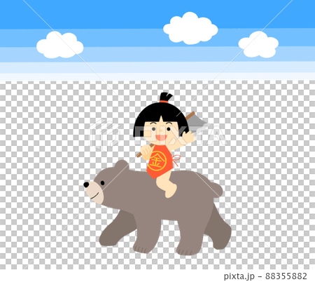 Kintaro riding a bear with Masakari 88355882