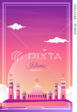Beautiful Islamic Event Greeting Card Mosque Sky Vector Design Template Beautiful Islamic Event Greeting Card Mosque Sky Vector Design Template 88355902